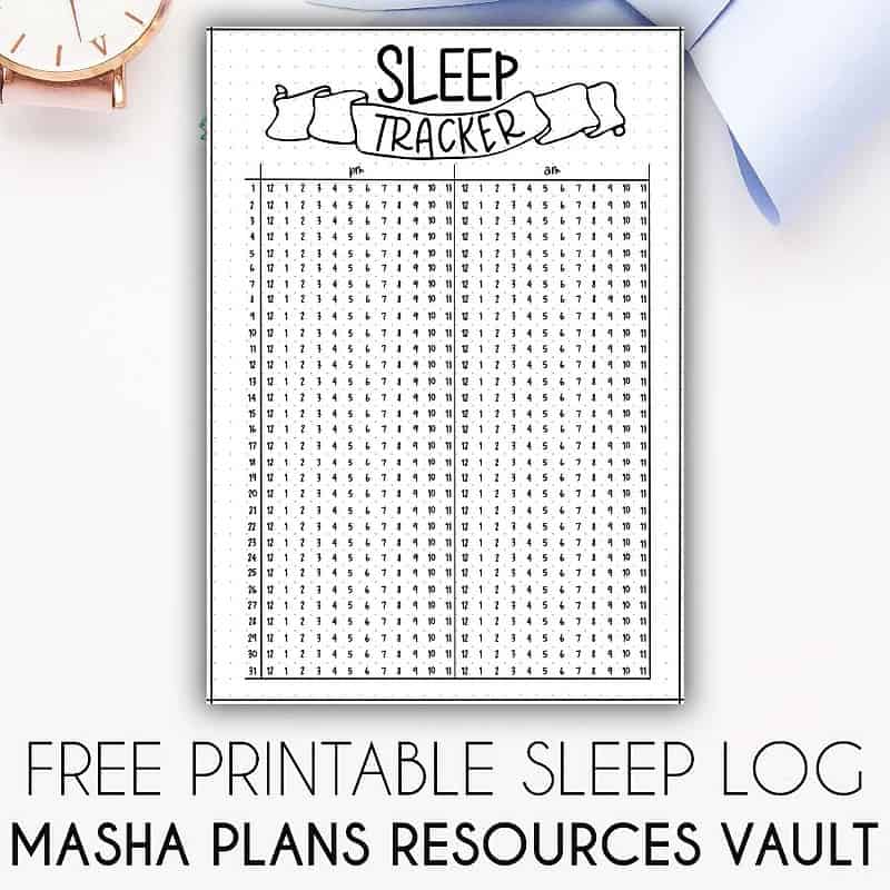 Free Printable Bullet Journal Sleep Trackers