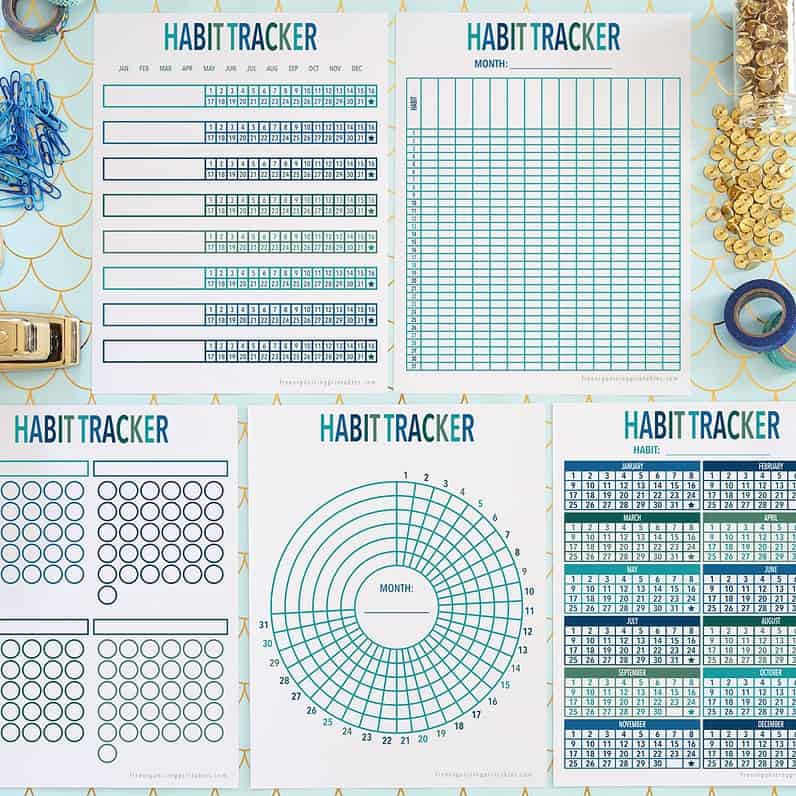 15 free printable circle habit trackers