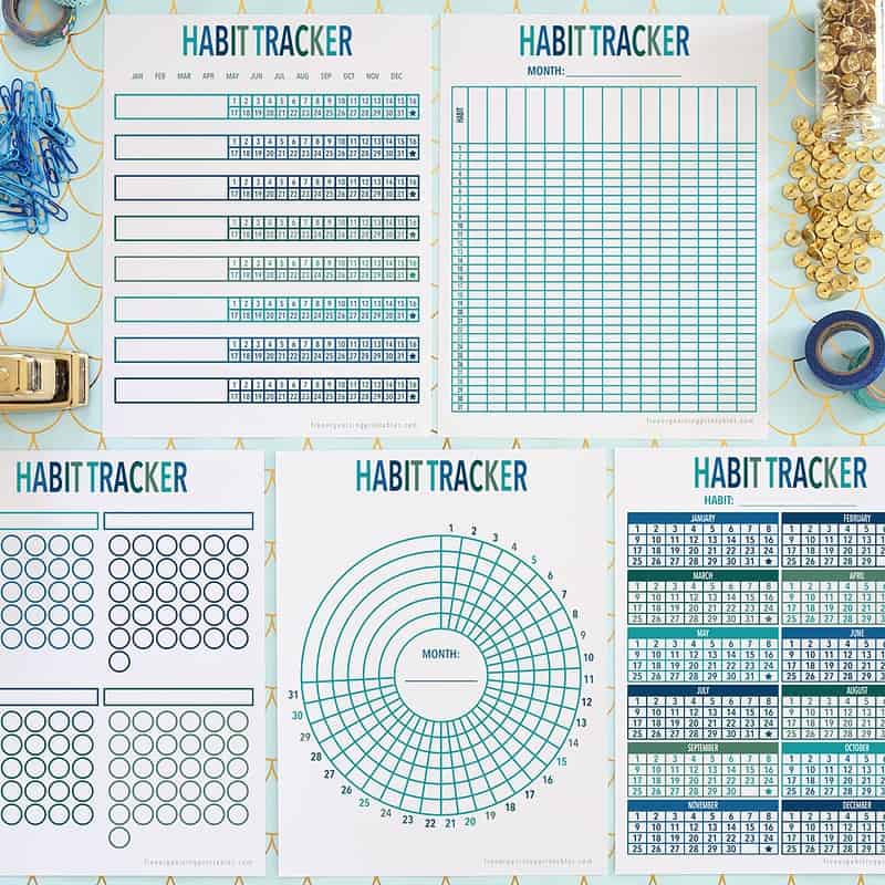 15 free printable circle habit trackers