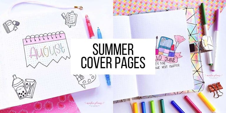 Summer Bullet Journal Cover Page Ideas