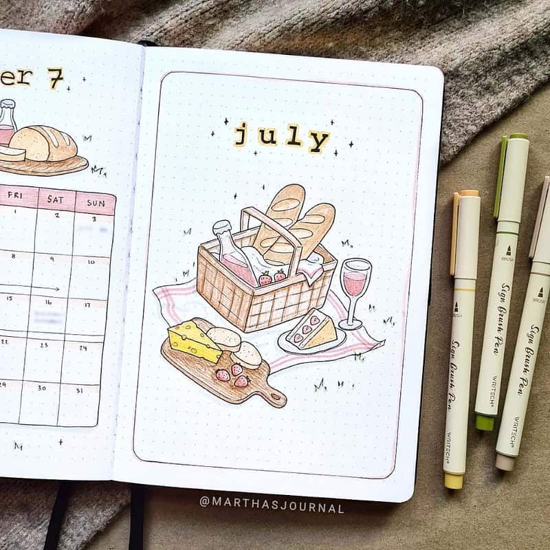 Summer Bullet Journal Cover Page Ideas | Masha Plans