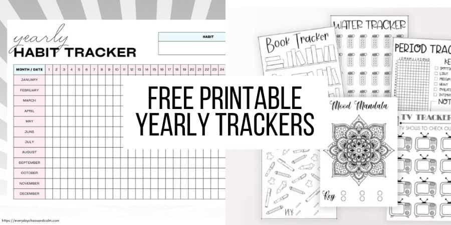 Yearly Journal Habit Tracker Chart