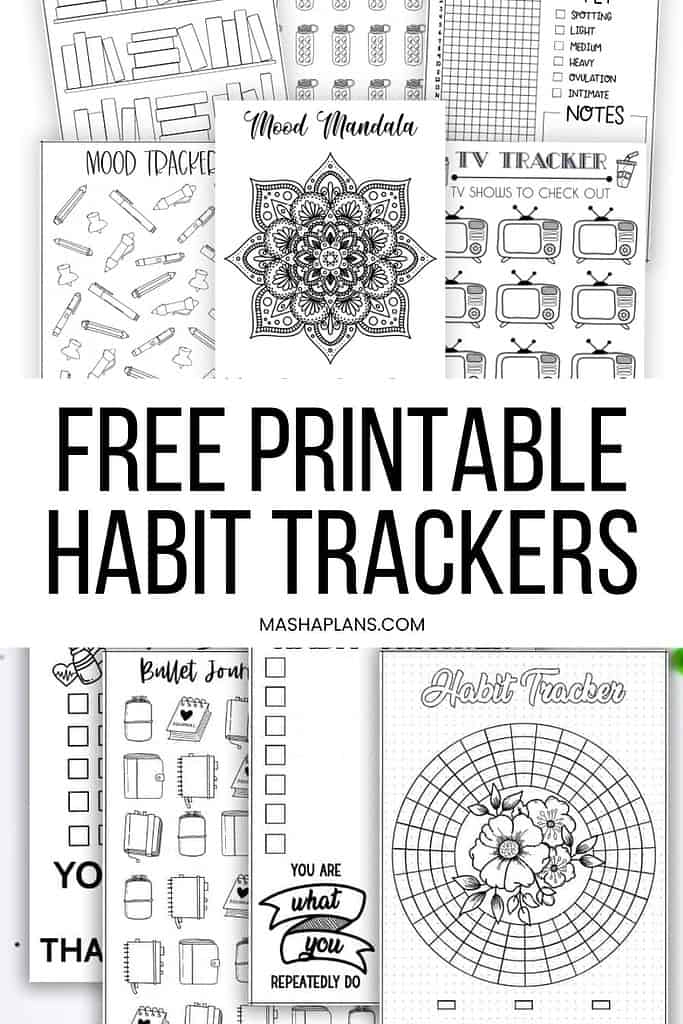 Habit Tracker Printable Set - Free Yearly & Monthly Habit Tracker