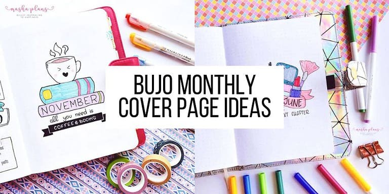 Bullet Journal Monthly Cover Page Ideas