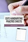 Cute Handwriting Practice Sheets | Masha Plans