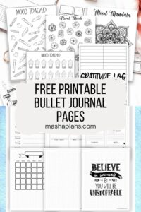 Free Printable Bullet Journal Pages | Masha Plans