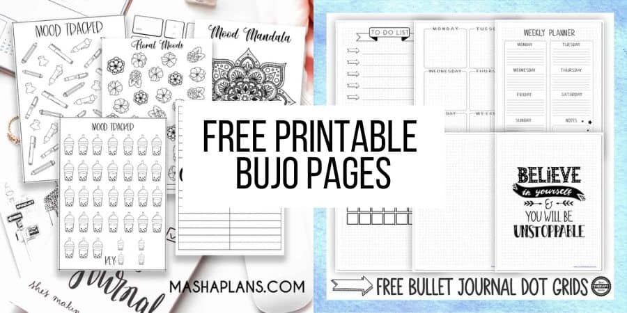 Blue & Gold Printable Bullet Journal Kit 