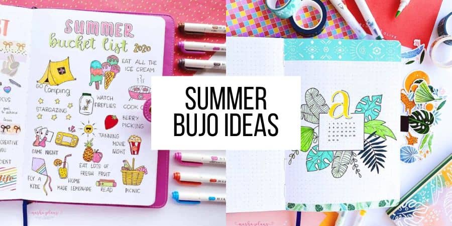 June Monthly Bullet Journal Sticker Kit Summer Camping Themed