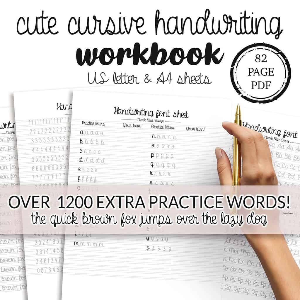 Neat Handwriting Practice Sheets Digital Download Adult Handwriting Practice  Handlettering Workbook Instant Download Printable 