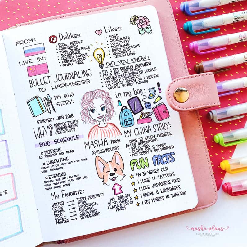 About Me Page In Your Bullet Journal And Why You Need One | Masha Plans