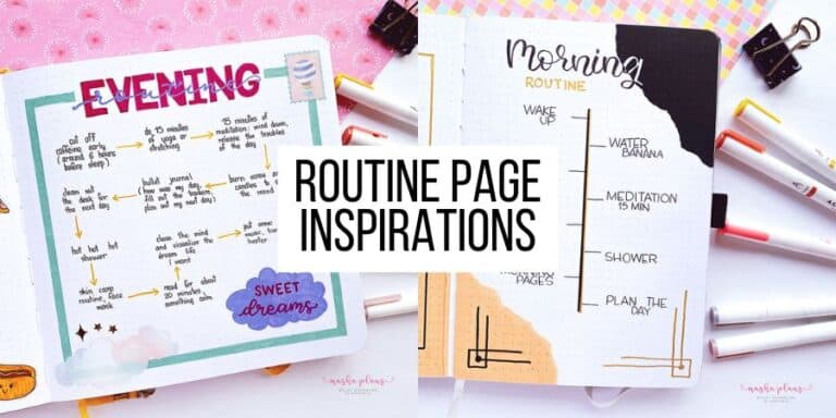 Bullet Journal Routine Spread Inspirations