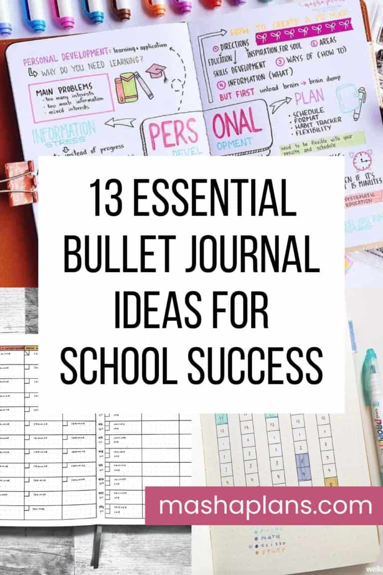 13 Essential Bullet Journal Ideas For School Success | Masha Plans