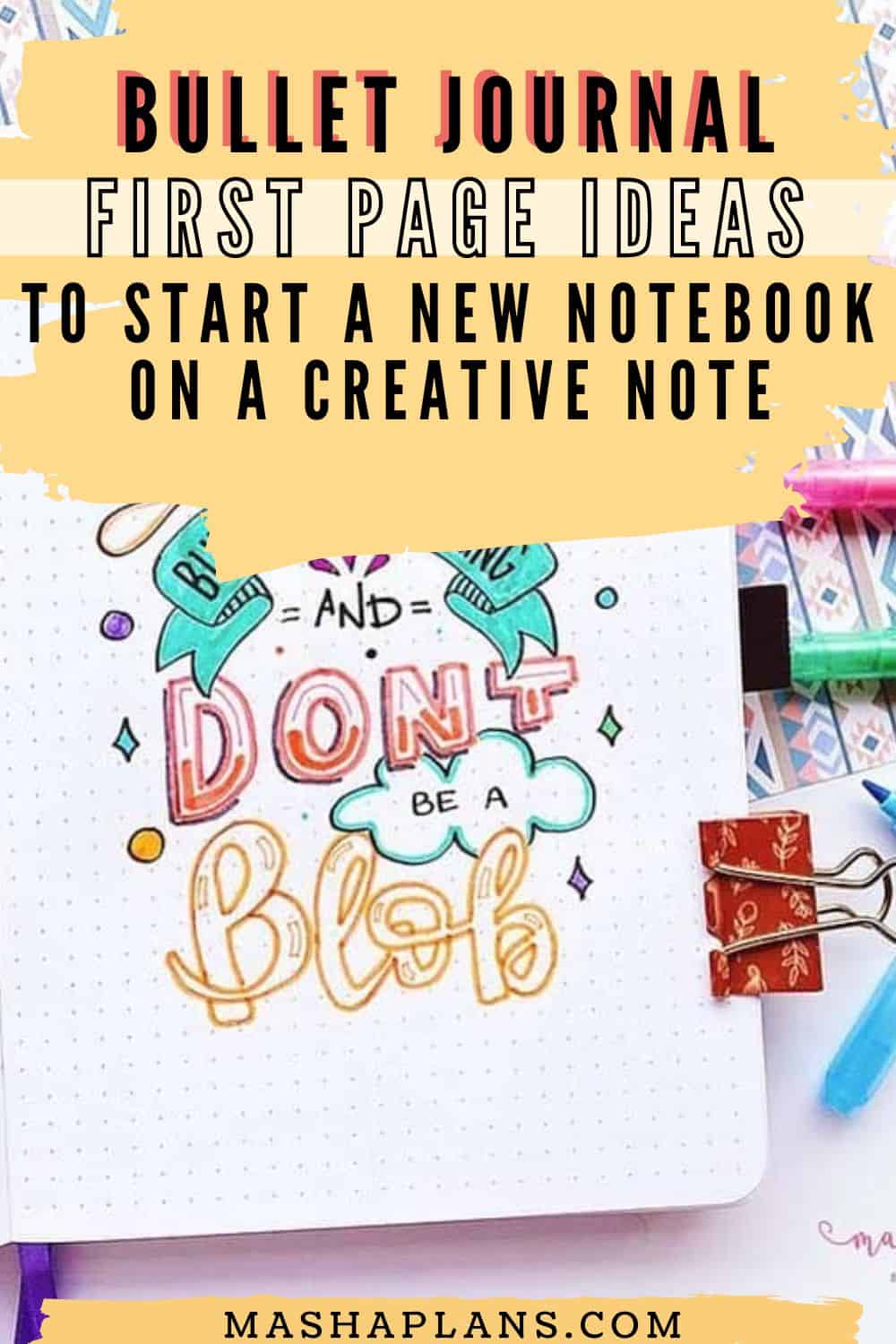 21 Captivating Notebook First Page Ideas | Masha Plans
