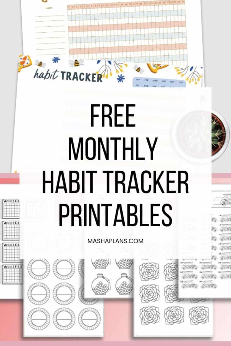 Free monthly habit tracker printables masha plans