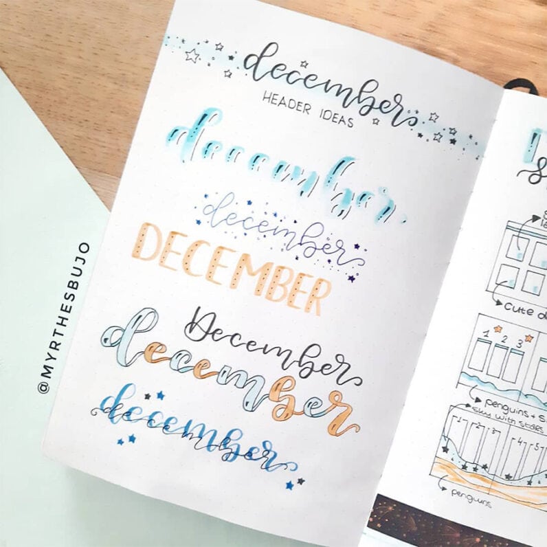 Creative December Headers To Decorate Your Journal | Masha Plans