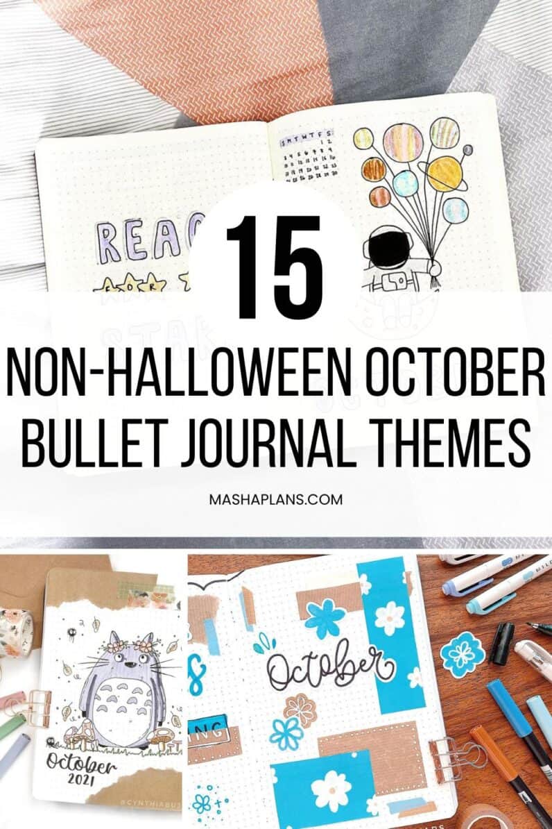 15 Non-Halloween October Bullet Journal Themes | Masha Plans