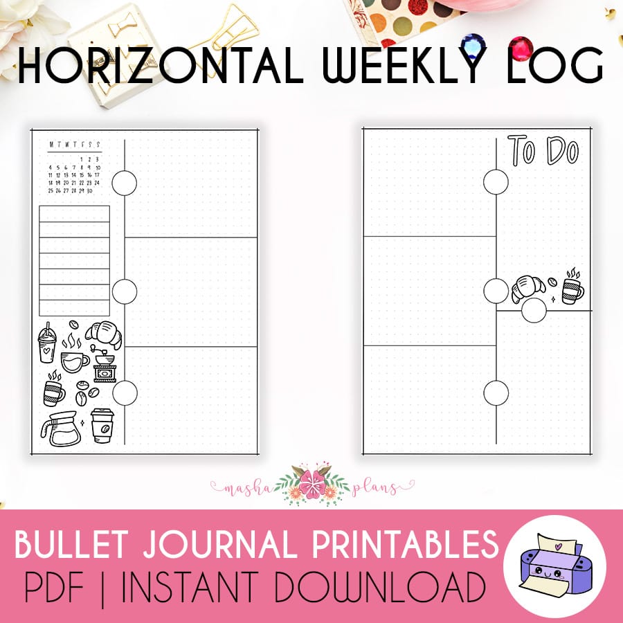 Printable Weekly Agenda Bullet Journal Style by Sunshine State Science