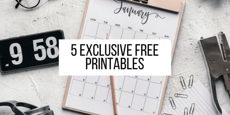 5 Exclusive FREE Printables For Your Bullet Journal