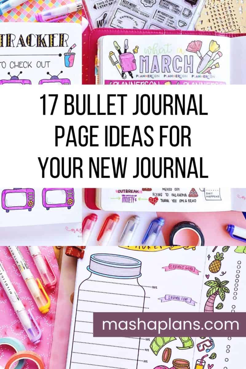17 Bullet Journal Page Ideas For Your New Journal | Masha Plans