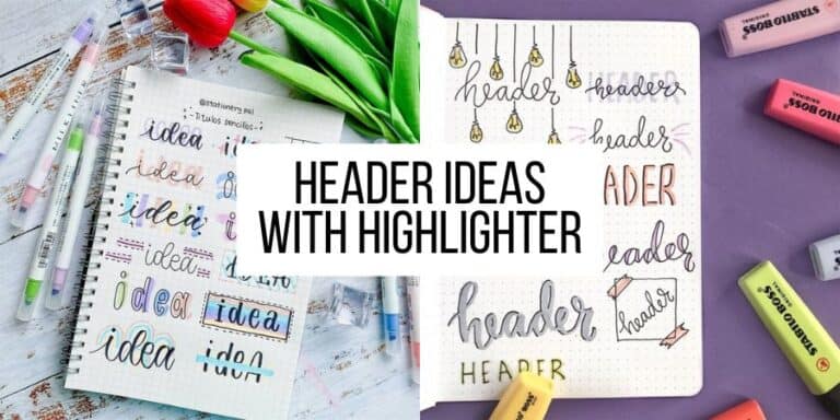Bullet Journal Header Ideas With Highlighter