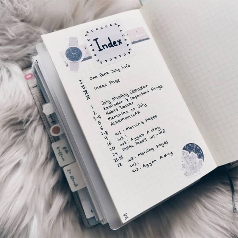13 Bullet Journal Index Page Ideas