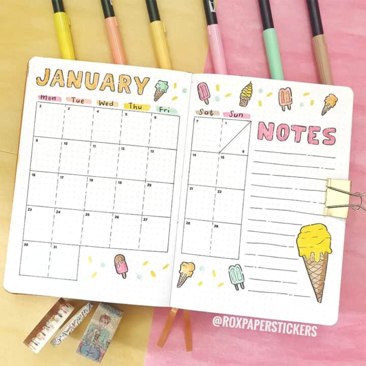 17 Inspiring January Bullet Journal Theme Ideas