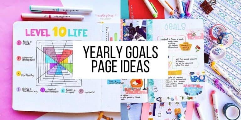 11 Yearly Goals Bullet Journal Page Ideas