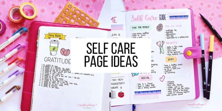 9 Bullet Journal Self-Care Page Ideas