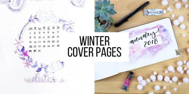 Charming Winter Bullet Journal Cover Page Ideas