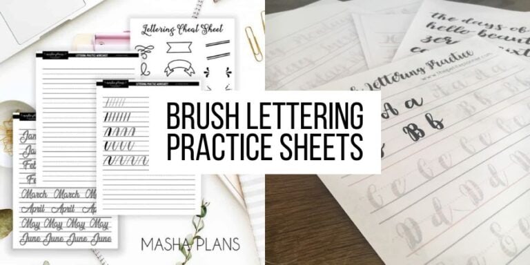 25+ Free Brush Lettering Practice Sheets