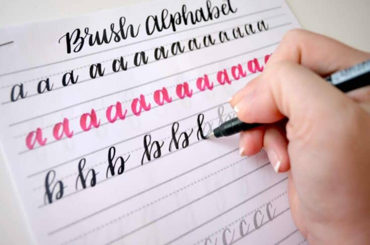 practice worksheets brush lettering