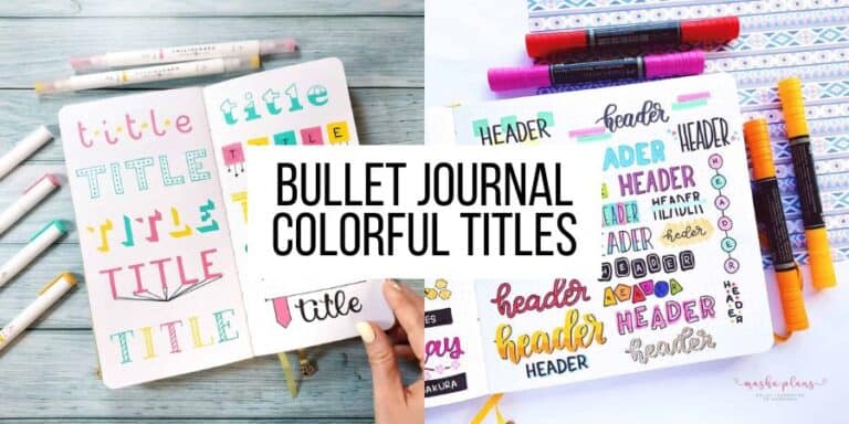 Colorful Title Ideas For Your Bullet Journal