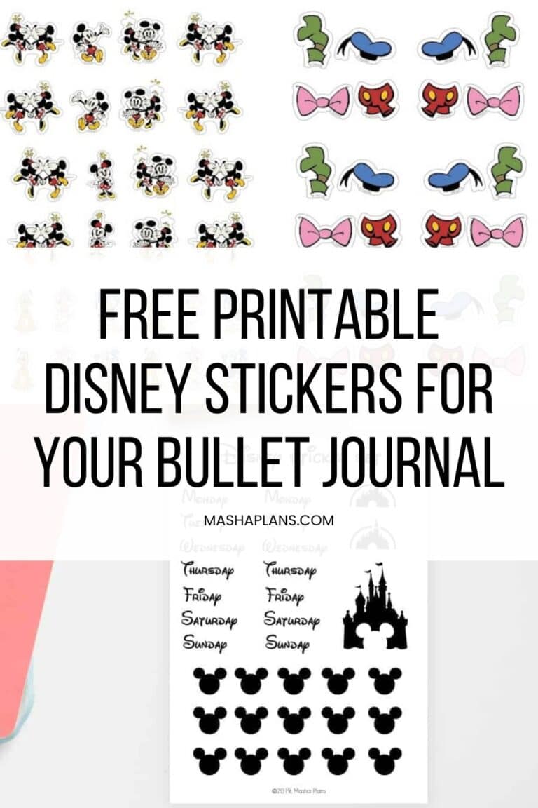 Free Printable Disney Stickers For Your Bullet Journal