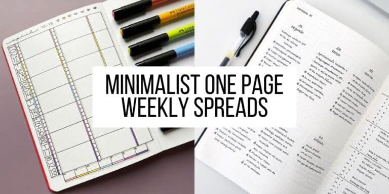 Minimalist One-Page Bullet Journal Weekly Spread Ideas