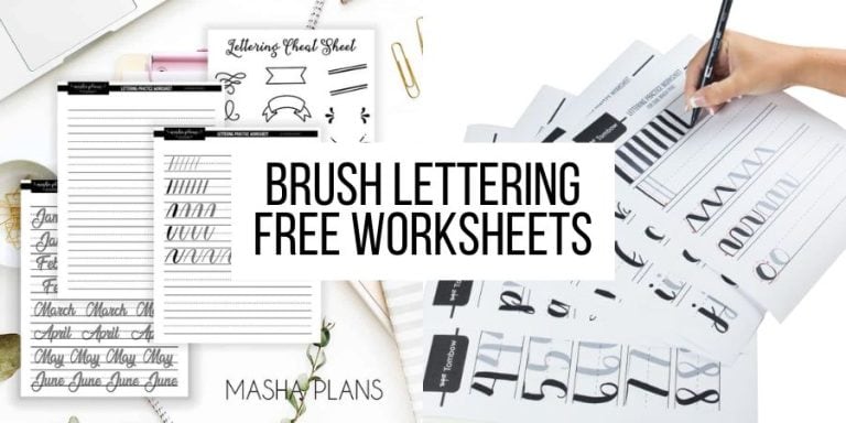Free Brush Lettering Worksheets To Master Modern Calligraphy