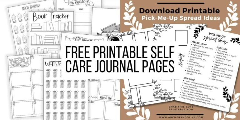 Free Printable Self Care Journal Pages