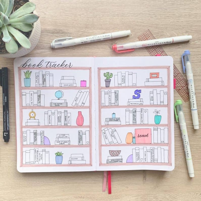 31+ Creative Bullet Journal Book Tracker Pages