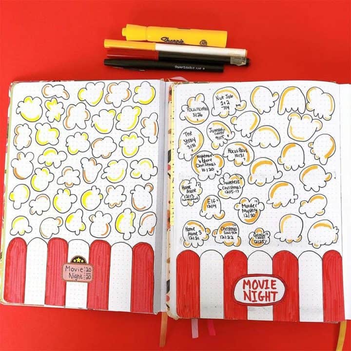 13 Creative Bullet Journal Movie Tracker Ideas