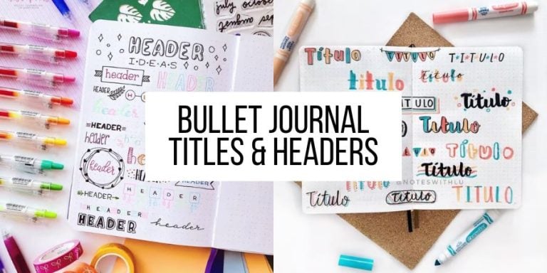 Fun Bullet Journal Titles And Headers