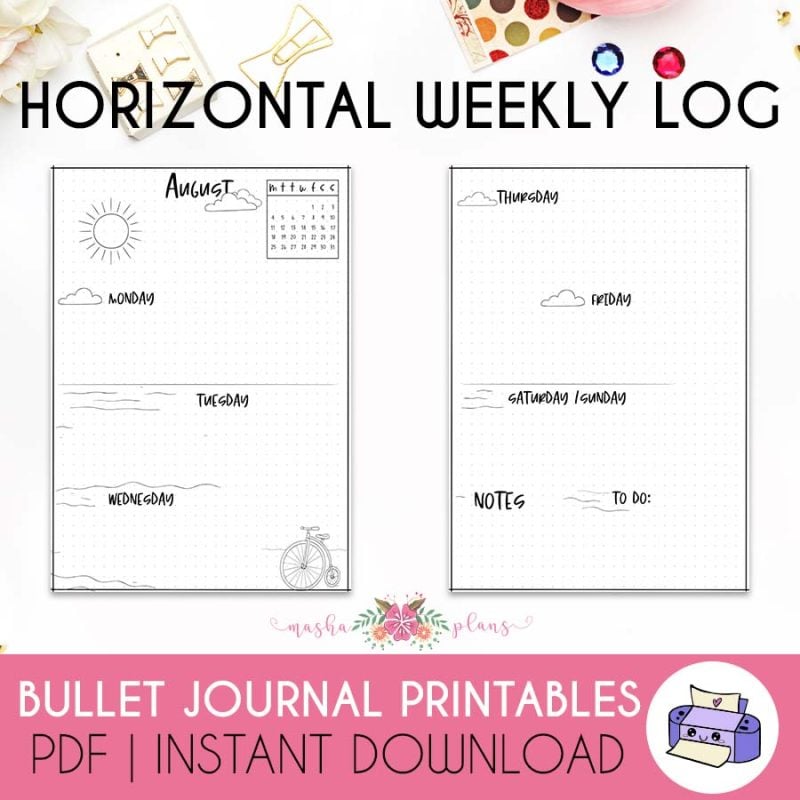 August 2025 Printable Bullet Journal Setup - Image 8