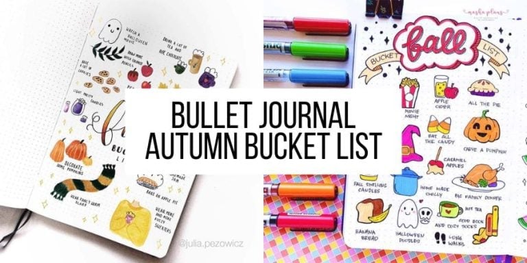 Autumn Bucket List Bullet Journal Page Ideas