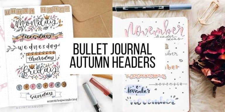 Autumn Bullet Journal Header Ideas