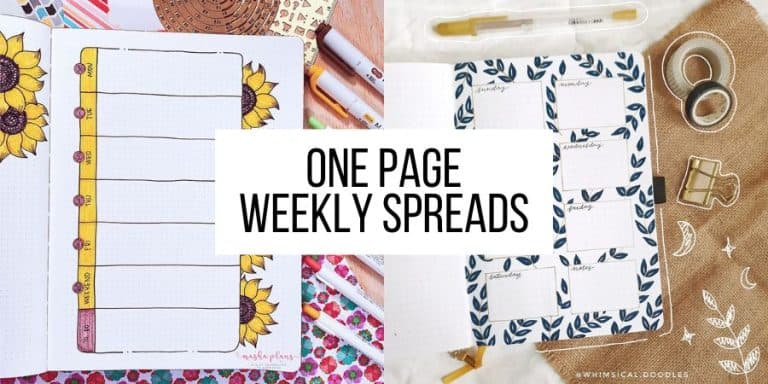 Bullet Journal One Page Weekly Spread Inspirations
