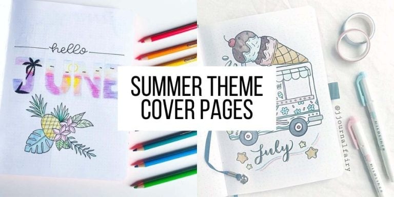 Summer Theme Bullet Journal Cover Page Ideas