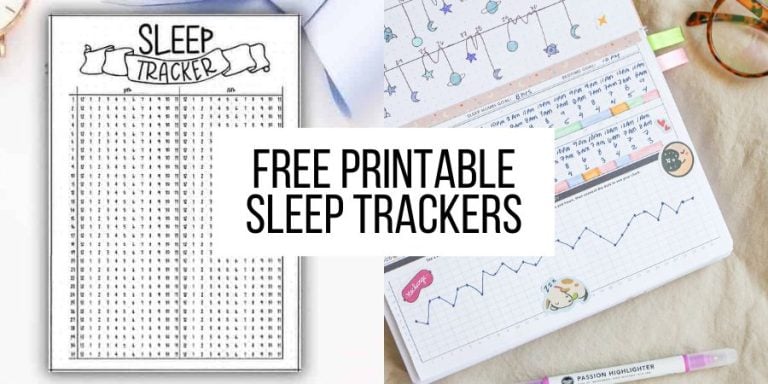Free Printable Sleep Tracker Bullet Journal Pages