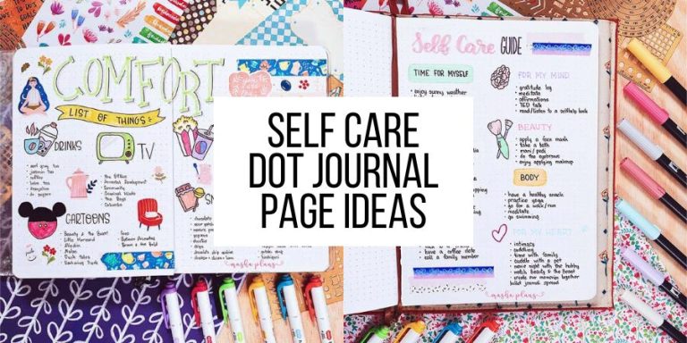 Inspirational Self Care Dot Journal Page Ideas