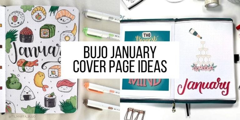 Bullet Journal January Cover Page Ideas