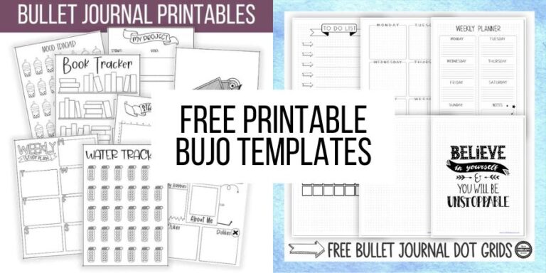 Free Printable Bullet Journal Templates (PDF)
